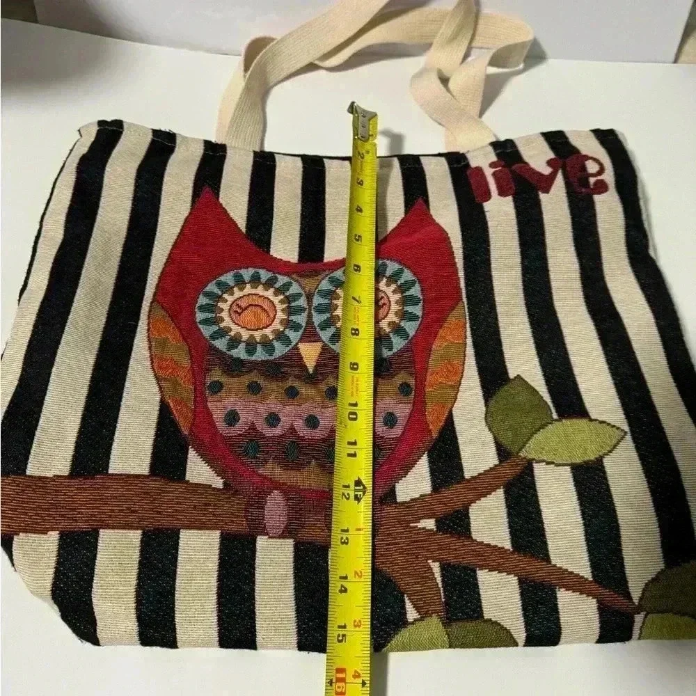 Large fabric owl tote